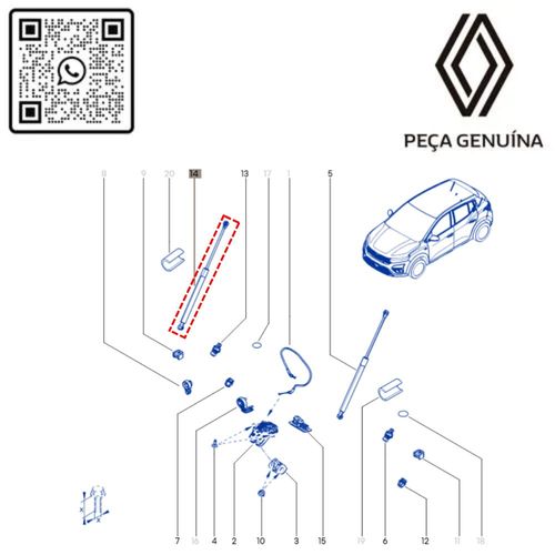 RN 27294R 904527294R AMORTECEDOR MOLA GAS TAMPA TRAS. KARDIAN 3